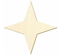 Estrella de madera de 4 brazos, decoración artesanal, 3-50 cm, paquete con 1 pieza, altura x anchura: 25 x 25 cm