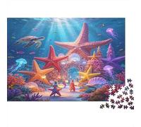 Estrella de Mar Arrecife de Coral Puzzle de 1000 Piezas Papel para Adultos Mundo Marino Colorido Puzzle para Toda la Familia Regalo Relax Decoración 70x50cm/1000pcs
