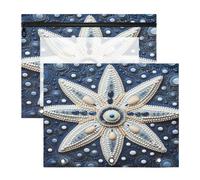 Estrella De Mar Azul Fresco Estuches para Lápices Transparentes para Archivador de 3 Anillas(2 Pack)