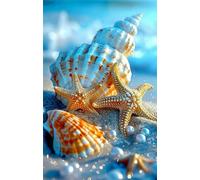Estrella de mar concha de playa Diamond Painting para Adultos,5D Round Drill diamond painting kit completo,DIY Strass Diamante Bordado Punto de Cruz Painting para Hogar Pared Decoración 30x70 cm