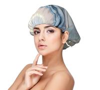 Estrella de mar Concha Playa soleada,Gorro de dormir de satén para adultos - Gorro de dormir elástico para mujer, cubrecabello nocturno