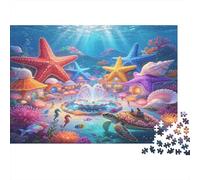 Estrella de Mar Coral Mundo Submarino Puzzle de 1000 Piezas para Adultos Juego de Puzzle 1000 Piezas Papel Relajación Familia Decoración Regalo 52x38cm/1000pcs