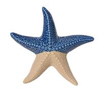 Estrella de mar decorativa de porcelana, 16 x 2 cm, diseño de estrella de mar, idea decorativa, idea de regalo, decoración de mesa, decoración de playa, color azul y beige
