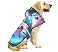 Estrella de mar en un globo de agua impermeable para perro y chaqueta de lluvia con capucha, tiras reflectantes y correa ajustable para el vientre, se adapta a perros pequeños a grandes