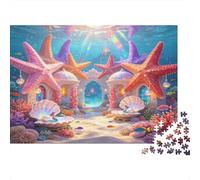 Estrella de Mar Mundo Submarino Puzzle de 1000 Piezas Papel para Adultos Escena Fantasía Juego de Puzzle 1000 Piezas Decoración Hogar Relajante Regalo 38x26cm/1000pcs