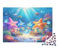 Estrella de Mar Mundo Submarino Puzzle de 1000 Piezas Papel para Adultos Fantasía Arrecife Coral Relajante Decoración Regalo 52x38cm/1000pcs