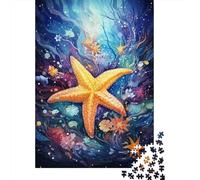 Estrella de mar Puzzle de 1000 Piezas para Adultos Mundo Submarino Papel Relajación Decoración Hogar Regalo Familia 38x26cm/1000pcs