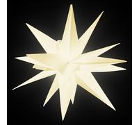 Estrella de Navidad blanca plástico 57cm diámetro 3D LED