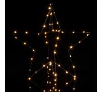 Estrella de Navidad metal LED blanco cálido 3D temporizador