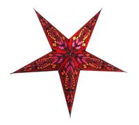 Estrella de papel de Navidad y Adviento iluminada de Guru-Shop, pequeña, violeta, amarillo, decoración para ventana, 5 puntas