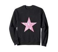 Estrella de rayas cebra rosa y blanca Sudadera