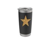 Estrella de rock dorada Vaso térmico de acero inoxidable de doble pared