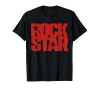Estrella de Rock Rock'n Roll Rockstar Camiseta gráfica económica, Hombre, Negro, L