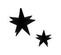 Estrella decorativa de metal negro en juego de 2 unidades - 14 y 8 cm - Decoración navideña estrellas - Adviento Navidad decoración de mesa decoración de ventana