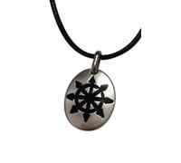 Estrella del Caos Colgante talismán bañado en plata con collar - Joya artesanal para hombre y mujer, M, Plata esterlina, No es una piedra preciosa