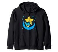 Estrella del Club de Lectura Galáctica en Media Luna para Niños y Maestros Sudadera con Capucha