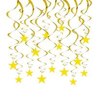 Estrella dorada colgante Swirl Decoraciones, colgante dorado Suministros para fiesta de graduación boda Baby Shower Decoraciones, paquete de 30