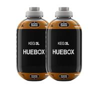 Estrella Galicia 0.0 Tostada - Pack 2 Barriles de 3L para Tirador HUEBOX, Cerveza Sin Alcohol de Maltas Tostadas, Compatibles Solo con HUEBOX, Incluye 2 Cánulas Desechables - 6 L