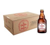 La Estrella de Galicia - Cerveza Lager Premium, Pack de 24 Botellines de 33 cl, Sabor Dulce y Amargo, Muy Equilibrada, 4,7% Volumen de Alcohol