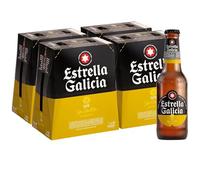 Estrella Galicia Sin Gluten - Cerveza Lager Sin Gluten, Pack de 24 Botellas x 25 cl, Sabor Neutro y Ligero, Aroma a Cebada y Malta, 5,5% Volumen de Alcohol