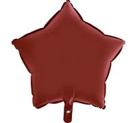 Estrella globo star shape foil balloon mylar (46 cm, 18 pulgadas), rojo rubí satinado