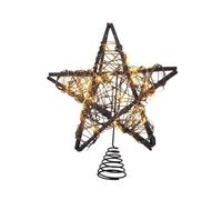 Estrella LED - Estrella Decorativa de ratán, tamaño 30x25 cm, Funciona a Pilas, Ideal para ambientar Espacios Interiores y Exteriores