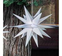 Estrella LED STERNTALER, blanca, Ø 25 cm, IP44, pilas
