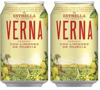 Estrella Levante Verna | Cerveza Con Limón | Cereal Tostado | Murcia | 1963 | Caja 24 Latas x 33 cl (Paquete de 2)