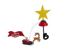 Estrella para cima de árbol de navidad led con música y trineo giratorio