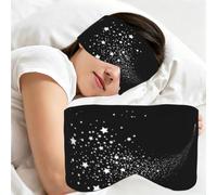 Estrella Patrón Estrella Fugaz Blanco y Negro, Antifaz para dormir, ideal para el hogar, viajes y trabajo por turnos. Cubre completamente los ojos y bloquea la luz.