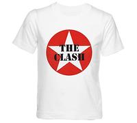 Estrella Roja Camiseta de Manga Corta Niños Niño Niña Manga Blanco tee T-Shirt Kids Boys Girls White XS