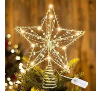 Estrella Topper De Árbol De Navidad, Adorno Led para La Decoración En Casa Festivo De Navidad (Oro)