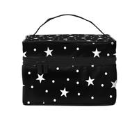 Estrella y Lunares Blancos y Negros, Bolsa de Maquillaje Bolsa de cosméticos Bolsa de Aseo de Viaje portátil Estuche para lápices