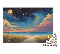EstrelladaNochePlayaEscena Puzzle 1000 Piezas para Jóvenes +14 Juego De Lógica Regalo De Cumplea?os Más Vendido Relax En Casa Cartón Resistente 38x26cm/1000pcs