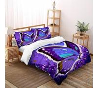 Estrellado Mariposa Funda De Edredón 3 Piezas 3D Impresa Animal Theme con 2 Fundas De Almohada Super King(260x220cm) Microfibra Juego De Ropa De Cama para para Niñosy Hombres