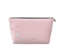 Estrellas Blancas Rosadas Estampadas, Bolsa de artículos de tocador Bolsa de Maquillaje Bolsa de cosméticos Bolsa de artículos de tocador de Viaje portátil