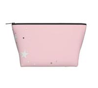 Estrellas Blancas Rosadas Estampadas, Bolsa de artículos de tocador Bolsa de Maquillaje Bolsa de cosméticos Bolsa de artículos de tocador de Viaje portátil