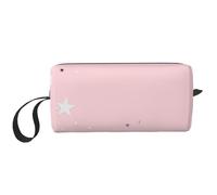 Estrellas Blancas Rosadas Estampadas, Bolsa de Maquillaje Bolsa de cosméticos Bolsa de artículos de tocador de Viaje portátil Bolsa de Maquillaje