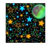 Estrellas brillantes para pared de techo, murales de luna de color de 11 pulgadas y 1449 estrellas y puntos con 3 colores