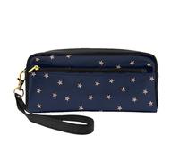Estrellas Brillantes Rosadas Azul Oscuro y Oro Rosa estrelladas, Bolsa de Maquillaje Bolsa de cosméticos Bolsa de Aseo de Viaje portátil Estuche de Cuero para Mujeres y niñas