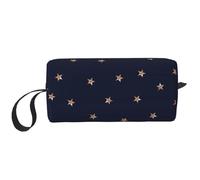 Estrellas Brillantes Rosadas Azul Oscuro y Oro Rosa estrelladas, Bolsa de Maquillaje Bolsa de cosméticos Bolsa de artículos de tocador de Viaje portátil Bolsa de Maquillaje