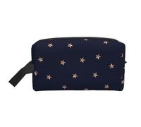 Estrellas Brillantes Rosadas Azul Oscuro y Oro Rosa estrelladas, Bolsa de Maquillaje Bolsa de cosméticos Bolsa de artículos de tocador de Viaje portátil Organizador de Bolsa de Maquillaje