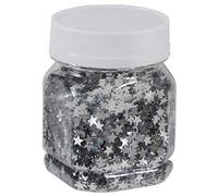 Estrellas de confeti de estrella para manualidades, decoración de tarjetas, 80 g (plata)