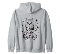 Estrellas de Gato Buenas Noches Sudadera con Capucha