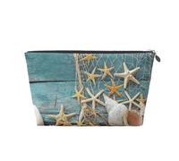 Estrellas de mar en la Playa en la Red de Pesca, Bolsa de artículos de tocador Bolsa de Maquillaje Bolsa de cosméticos Bolsa de artículos de tocador de Viaje portátil