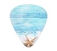 Estrellas de mar sobre sal marina,12 púas de guitarra, 3 grosores diferentes para guitarra acústica, bajo y ukelele
