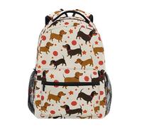 Estrellas De Puntos De Perro Sausage Mochila Informal Antirrobo Mochila Del Ordenador Gran Capacidad Mochilas Para Trabajo Colegio Viaje 29X40Cm