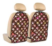 Estrellas de satén Rosa sobre Chocolate,Paquete de 2 Alfombrillas Protectoras para Asiento Trasero de Coche, Organizador Duradero para Asiento Trasero.