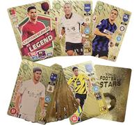 Estrellas del Fútbol - Juego de 55 cartas coleccionables Premium con leyendas y mejores jugadores, edición oro, plata y negro (oro)