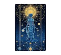 Estrellas del Tarot con Chicas De Espaldas A Ti Pintura De Hojalata Placa Divertida Metal Cartel Retro Carteles De Pared De Metal para Hogar Salón Cerveza 20X30Cm